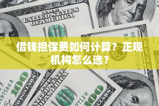 济南借钱担保费如何计算？正规机构怎么选？